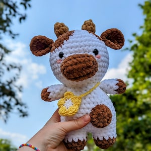Buttercup - Cow Plush - Super Soft Cute Crochet Amigurumi - Cuddly Toy Stuffed Animal