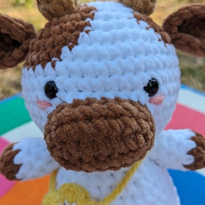 Buttercup - Cow Plush - Super Soft Cute Crochet Amigurumi - Cuddly Toy Stuffed Animal
