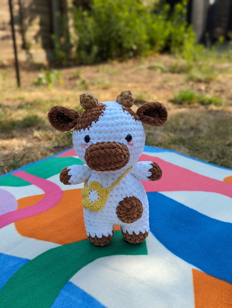 Buttercup - Cow Plush - Super Soft Cute Crochet Amigurumi - Cuddly Toy Stuffed Animal