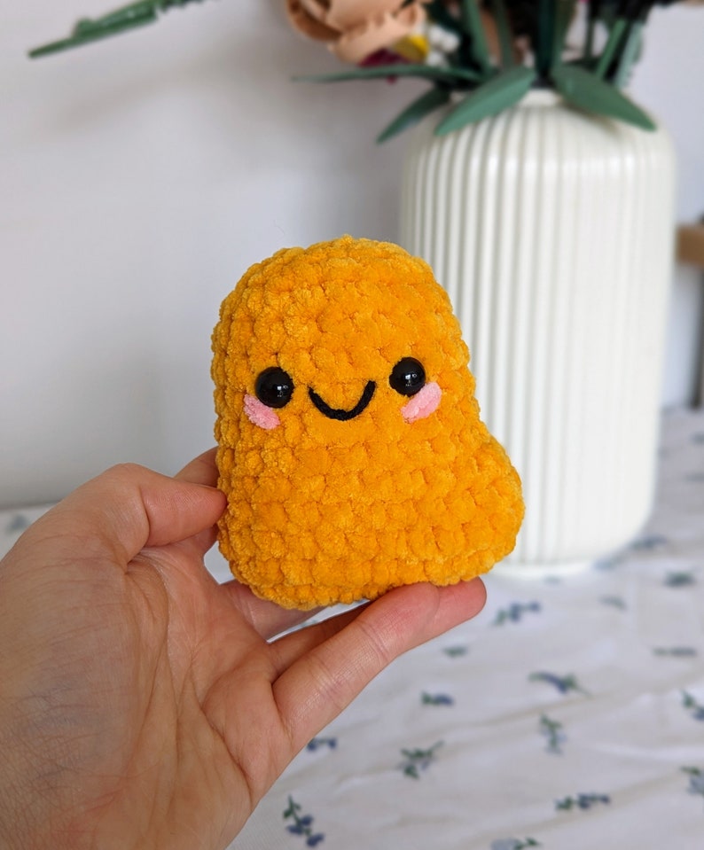 Chicken Nugget Plush - Super Soft Cute Crochet Amigurumi - Cuddly Toy Stuffed Animal