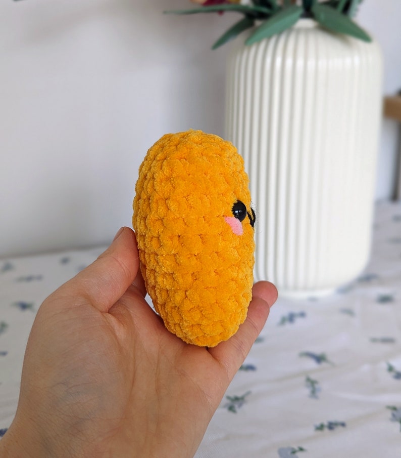 Chicken Nugget Plush - Super Soft Cute Crochet Amigurumi - Cuddly Toy Stuffed Animal
