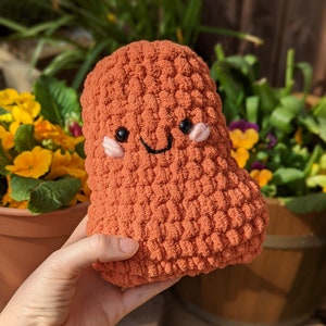 Giant Chicken Nugget Plush - Super Soft Cute Crochet Amigurumi - Cuddly Toy Stuffed Animal