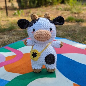 Sunny - Cow Plush - Super Soft Cute Crochet Amigurumi - Cuddly Toy Stuffed Animal