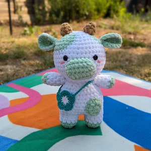 Parsley - Cow Plush - Super Soft Cute Crochet Amigurumi - Cuddly Toy Stuffed Animal