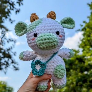 Parsley - Cow Plush - Super Soft Cute Crochet Amigurumi - Cuddly Toy Stuffed Animal
