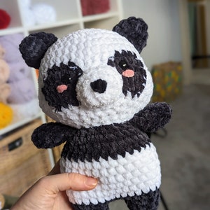 Panda Plush - Super Soft Cute Crochet Amigurumi - Cuddly Toy Stuffed Animal