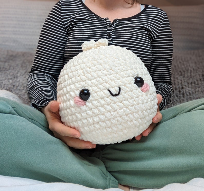 Giant Bao Dumpling Plushie - Super Soft Cute Crochet Amigurumi - Cuddly Toy Stuffed Animal