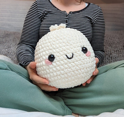 Giant Bao Dumpling Plushie - Super Soft Cute Crochet Amigurumi - Cuddly Toy Stuffed Animal