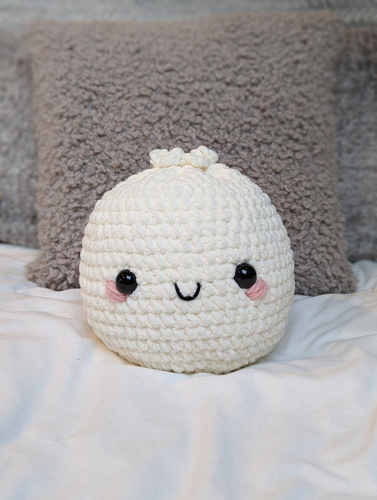 Giant Bao Dumpling Plushie - Super Soft Cute Crochet Amigurumi - Cuddly Toy Stuffed Animal