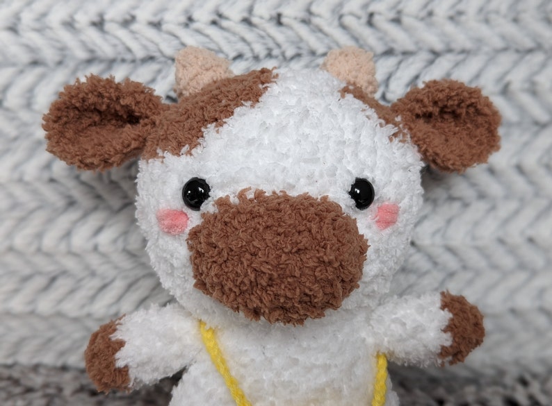 Buttercup - Fluffy Chubby Cow Cuddly Toy - Super Soft Cute Crochet Amigurumi - Plushie Stuffed Animal