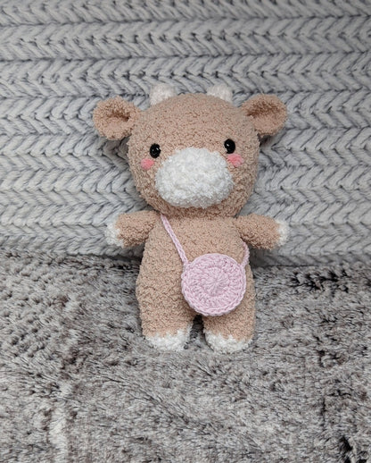 Paisley - Fluffy Chubby Cow Cuddly Toy - Super Soft Cute Crochet Amigurumi - Plushie Stuffed Animal