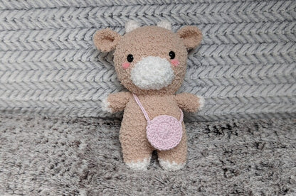 Paisley - Fluffy Chubby Cow Cuddly Toy - Super Soft Cute Crochet Amigurumi - Plushie Stuffed Animal