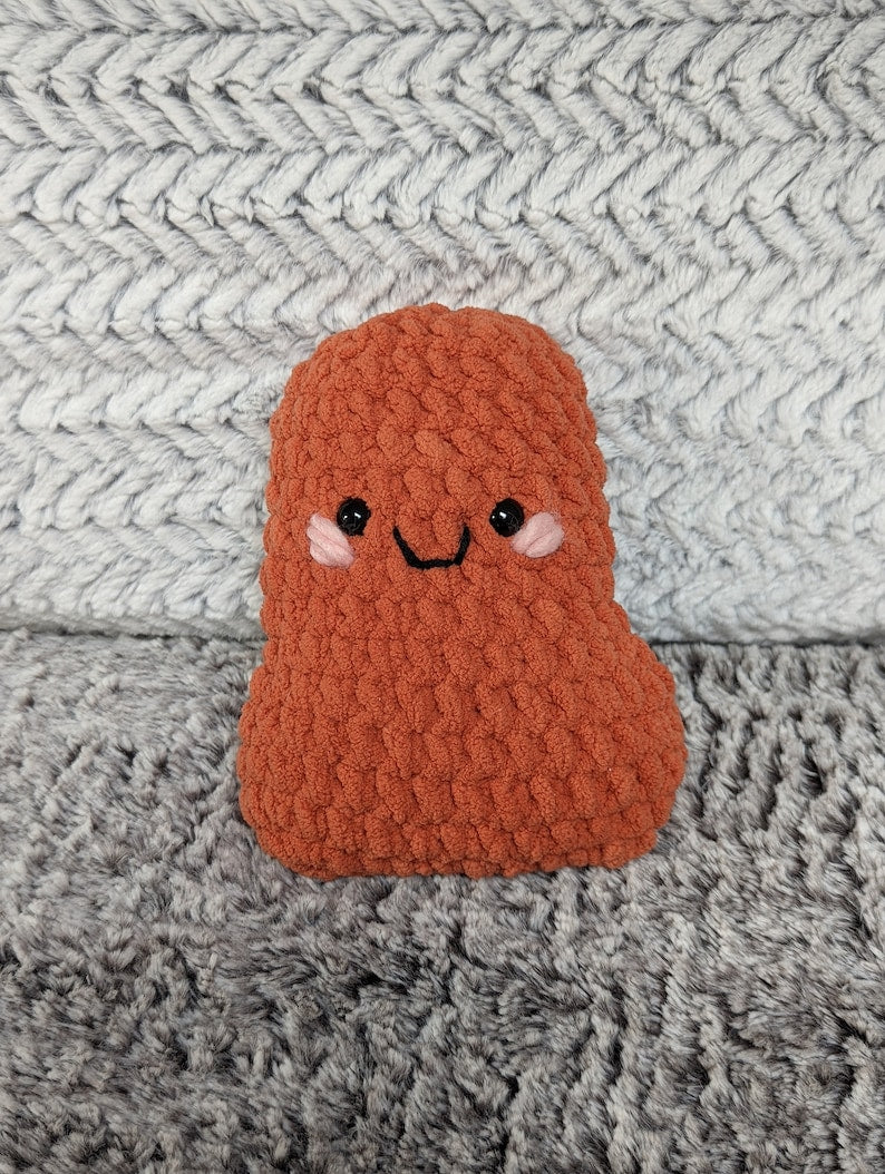 Giant Chicken Nugget Plush - Super Soft Cute Crochet Amigurumi - Cuddly Toy Stuffed Animal