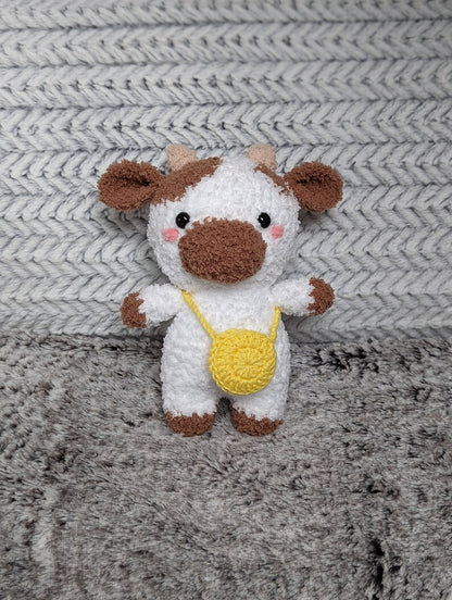 Buttercup - Fluffy Chubby Cow Cuddly Toy - Super Soft Cute Crochet Amigurumi - Plushie Stuffed Animal