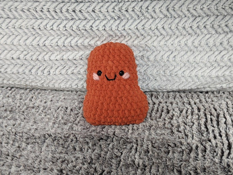 Giant Chicken Nugget Plush - Super Soft Cute Crochet Amigurumi - Cuddly Toy Stuffed Animal