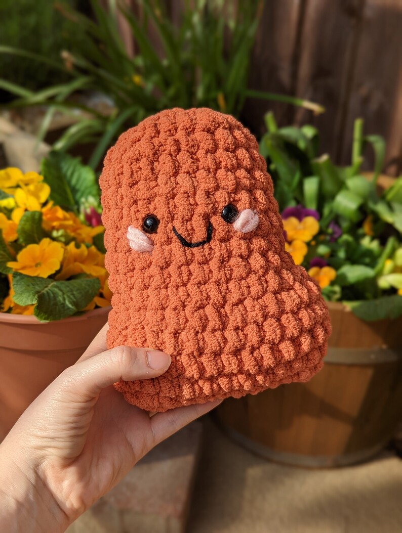Giant Chicken Nugget Plush - Super Soft Cute Crochet Amigurumi - Cuddly Toy Stuffed Animal