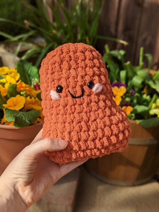 Giant Chicken Nugget Plush - Super Soft Cute Crochet Amigurumi - Cuddly Toy Stuffed Animal