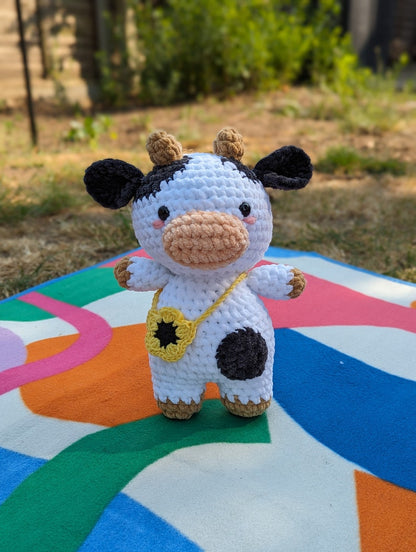 Sunny - Cow Plush - Super Soft Cute Crochet Amigurumi - Cuddly Toy Stuffed Animal