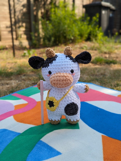 Sunny - Cow Plush - Super Soft Cute Crochet Amigurumi - Cuddly Toy Stuffed Animal