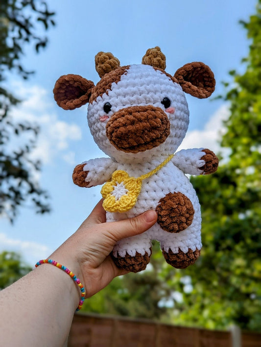 Buttercup - Cow Plush - Super Soft Cute Crochet Amigurumi - Cuddly Toy Stuffed Animal