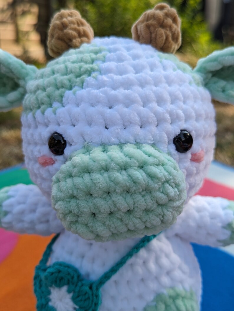 Parsley - Cow Plush - Super Soft Cute Crochet Amigurumi - Cuddly Toy Stuffed Animal