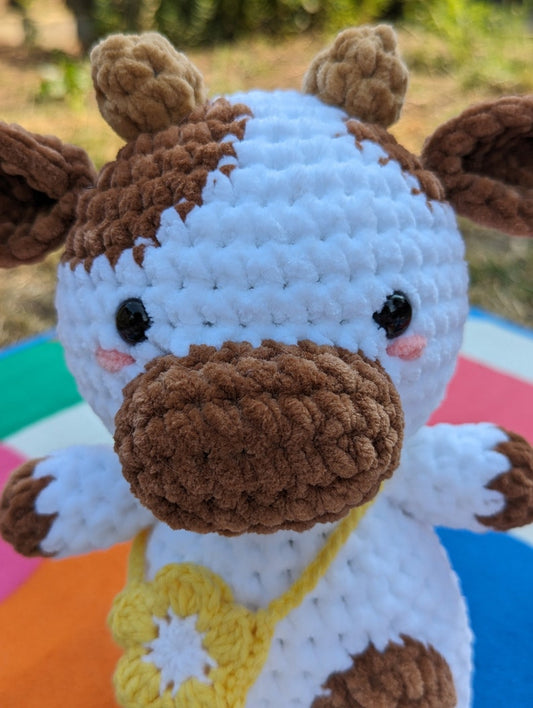 Buttercup - Cow Plush - Super Soft Cute Crochet Amigurumi - Cuddly Toy Stuffed Animal
