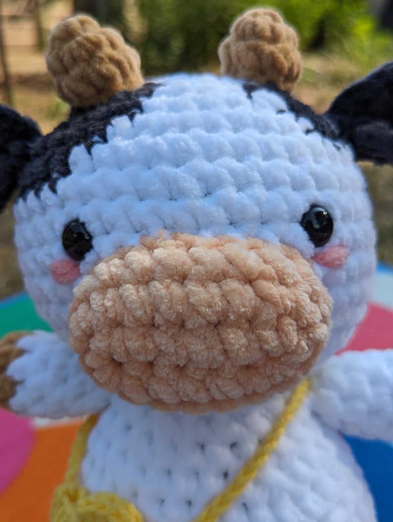 Sunny - Cow Plush - Super Soft Cute Crochet Amigurumi - Cuddly Toy Stuffed Animal