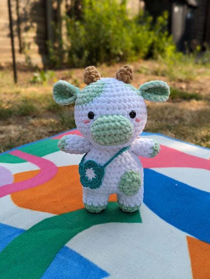 Parsley - Cow Plush - Super Soft Cute Crochet Amigurumi - Cuddly Toy Stuffed Animal