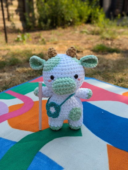 Parsley - Cow Plush - Super Soft Cute Crochet Amigurumi - Cuddly Toy Stuffed Animal