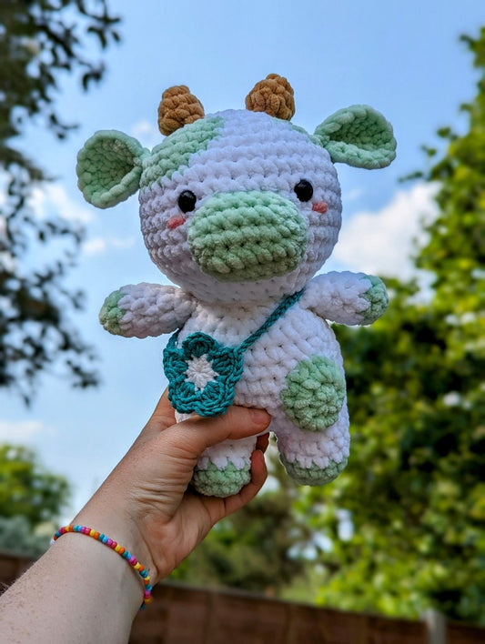 Parsley - Cow Plush - Super Soft Cute Crochet Amigurumi - Cuddly Toy Stuffed Animal