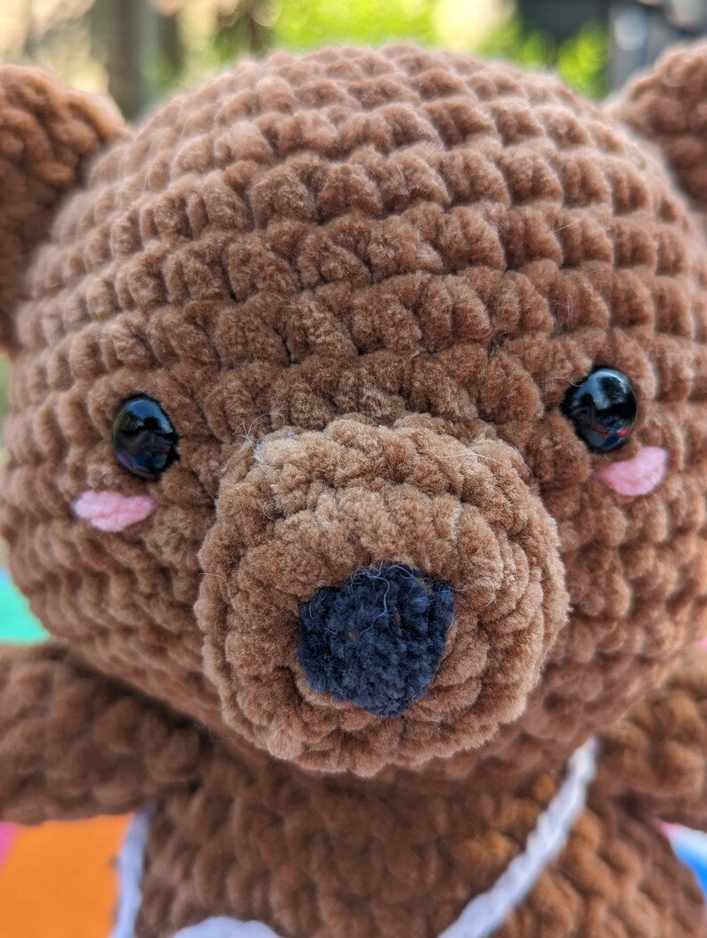 Buddy - Teddy Bear Plush - Super Soft Cute Crochet Amigurumi - Cuddly Toy Stuffed Animal