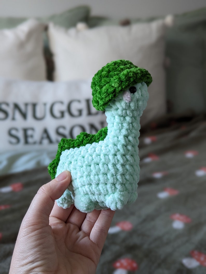 Green Dinosaur Plush - Removable Bucket Hat - Super Soft Cute Crochet Amigurumi - Cuddly Toy Stuffed Animal