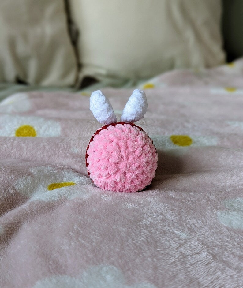 Valentines Bee Plush - Super Soft Cute Crochet Amigurumi - Cuddly Toy Stuffed Animal