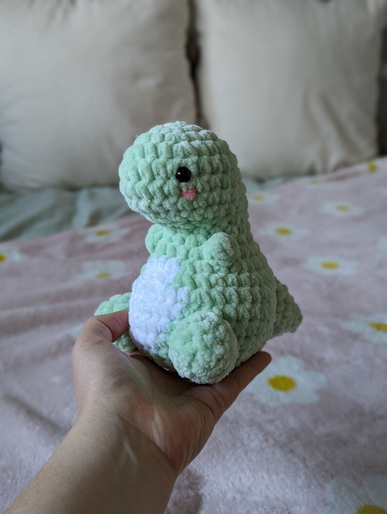Baby Dinosaur Plush Cuddly Toy - Super Soft Cute Crochet Amigurumi - Cuddly Toy Stuffed Animal
