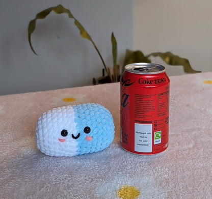 Chill Pill Plush - Super Soft Cute Crochet Amigurumi - Cuddly Toy Stuffed Animal
