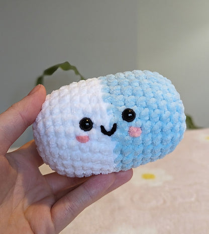 Chill Pill Plush - Super Soft Cute Crochet Amigurumi - Cuddly Toy Stuffed Animal