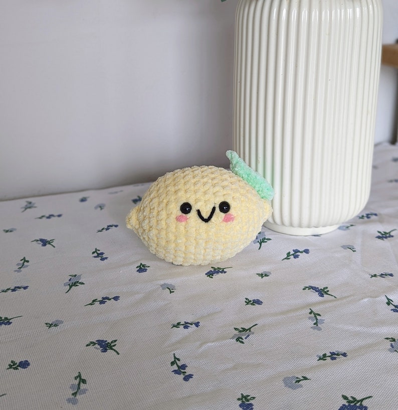 Lemon Plush - Super Soft Cute Crochet Amigurumi - Cuddly Toy Stuffed Animal