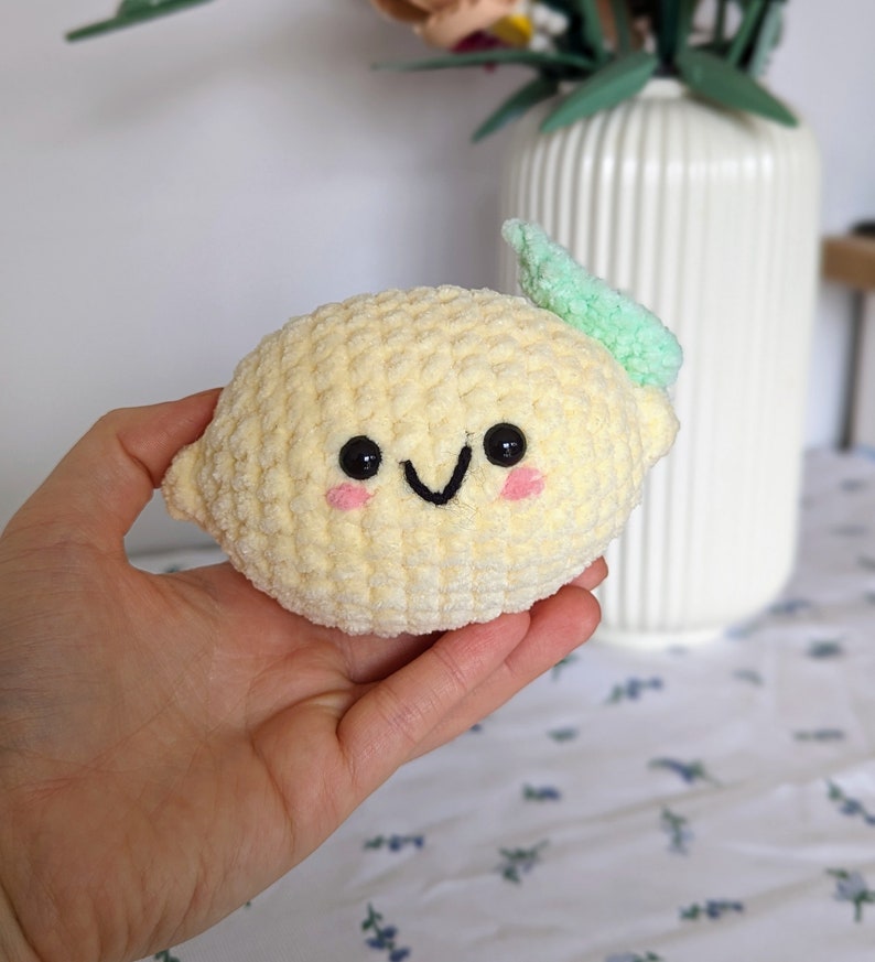Lemon Plush - Super Soft Cute Crochet Amigurumi - Cuddly Toy Stuffed Animal