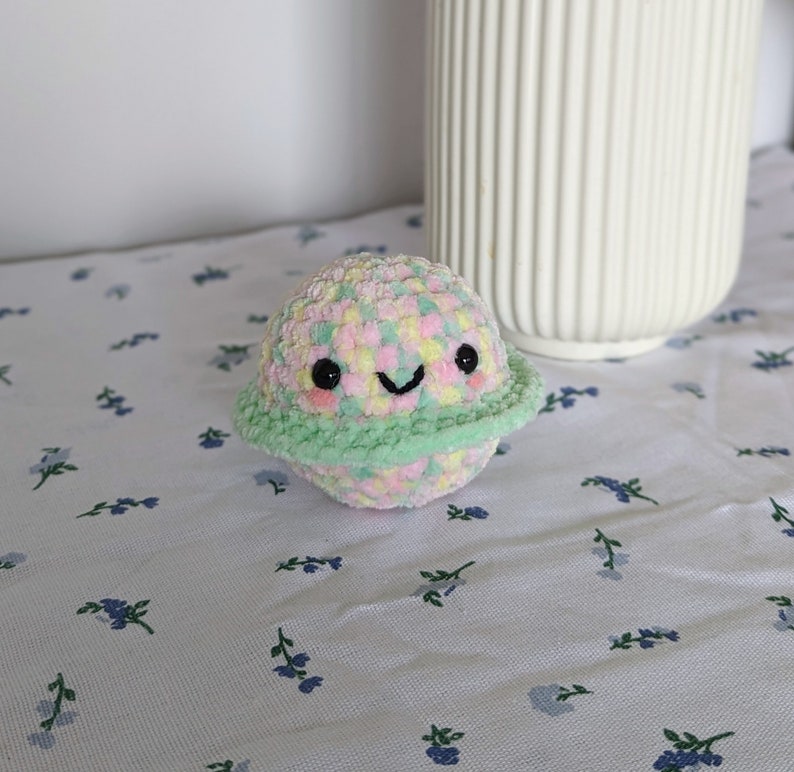 Green Planet Plush - Super Soft Cute Crochet Amigurumi - Cuddly Toy Stuffed Animal