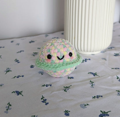 Green Planet Plush - Super Soft Cute Crochet Amigurumi - Cuddly Toy Stuffed Animal