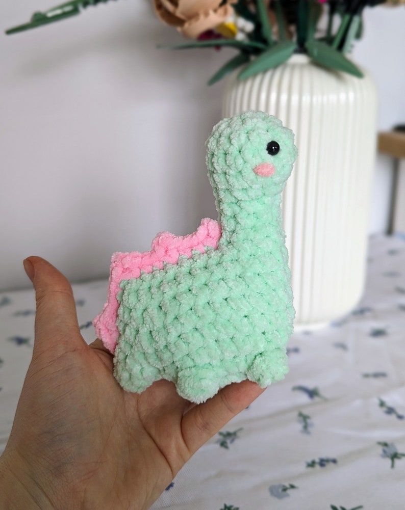 Y2K Dinosaur Plush - Removable Bucket Hat - Super Soft Cute Crochet Amigurumi - Cuddly Toy Stuffed Animal
