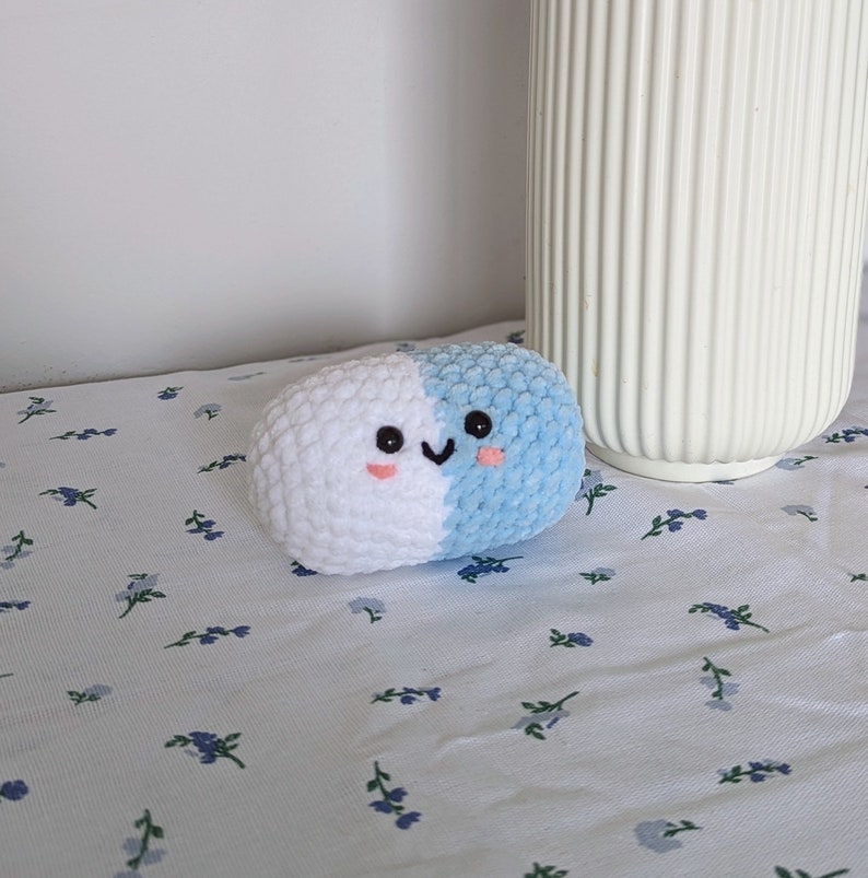 Chill Pill Plush - Super Soft Cute Crochet Amigurumi - Cuddly Toy Stuffed Animal