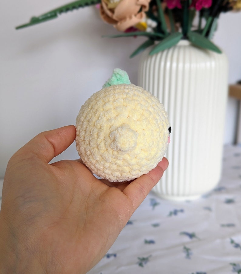 Lemon Plush - Super Soft Cute Crochet Amigurumi - Cuddly Toy Stuffed Animal