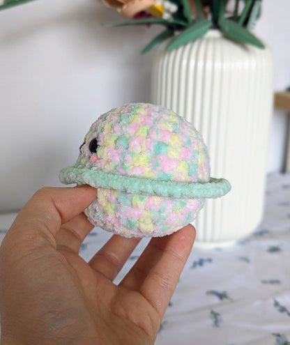 Green Planet Plush - Super Soft Cute Crochet Amigurumi - Cuddly Toy Stuffed Animal