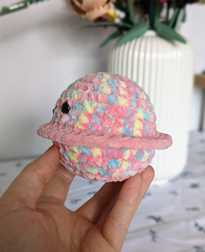 Pink Planet Plush - Super Soft Cute Crochet Amigurumi - Cuddly Toy Stuffed Animal