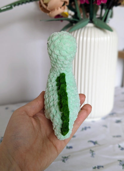 Green Dinosaur Plush - Removable Bucket Hat - Super Soft Cute Crochet Amigurumi - Cuddly Toy Stuffed Animal