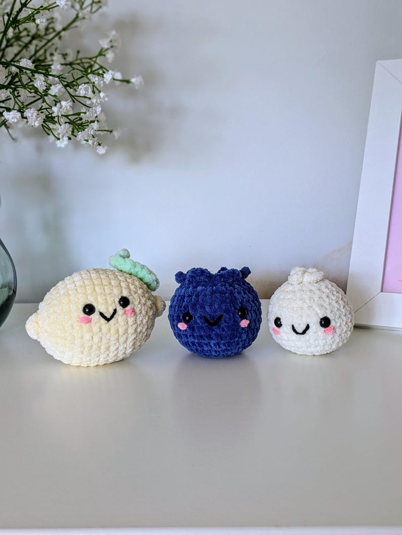 Crochet Blueberry Plush: Super Soft Amigurumi Toy