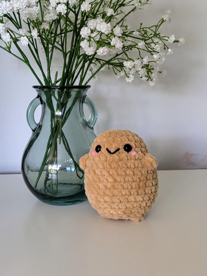 Potato Plush - Super Soft Cute Crochet Amigurumi - Cuddly Toy Stuffed Animal