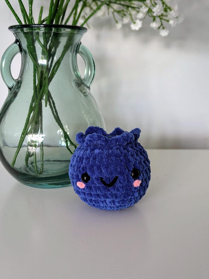 Crochet Blueberry Plush: Super Soft Amigurumi Toy