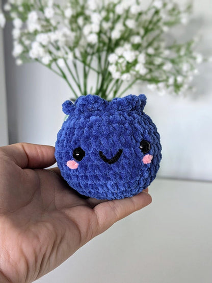 Crochet Blueberry Plush: Super Soft Amigurumi Toy